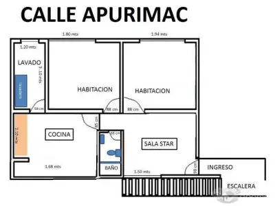 ALQUILER DEPARTAMENTO 3ER PISO DE 2 HABITACION