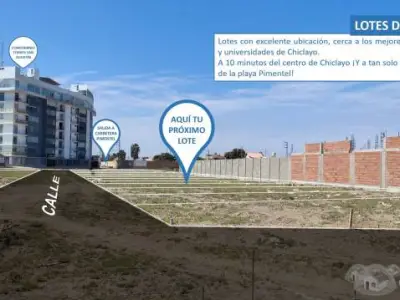 Vendo Lotes de 120 m² en El Km. 8 Carretera a Pimentel - Chiclayo