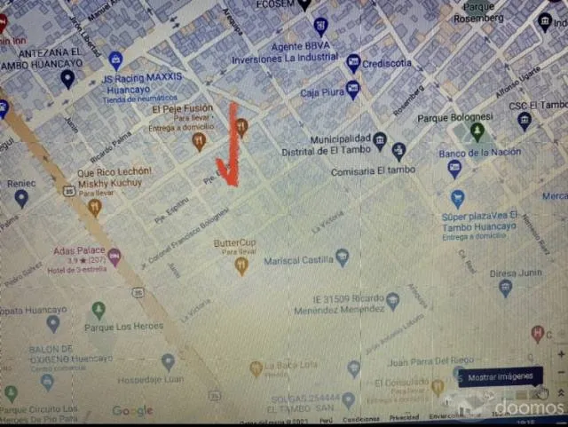 VENDO PROPIEDAD COMO TERRENO 181.50 MT2 INSCRITO EN RR.PP EN EXCELENTE UBICACION ZONA CENTRICA DE EL TAMBO - 1