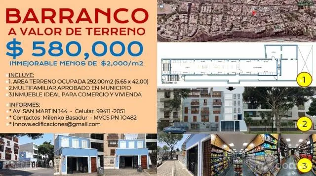 OPORTUNIDAD BARRANCO VENTA DE INMUEBLE : CASA Y LOCAL COMERCIAL (Menos del Valor de Realización) — foto 8