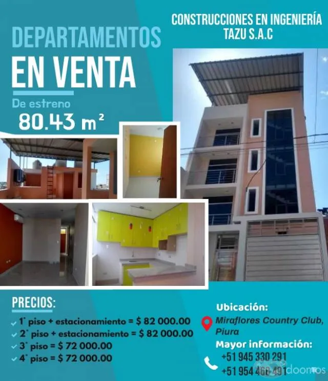 Departamentos de estreno  ubicados en la mejor zona de Piura Urb.Miraflores Country Club — foto 8