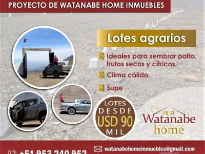 *VENTA DE LOTES AGRARIOS PARA RIEGO TECNIFICADOS* SUPE