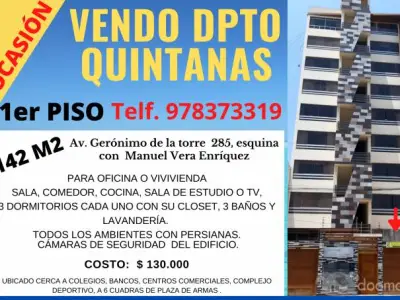 VENTA DPTO 1ER PISO LAS QUINTANAS