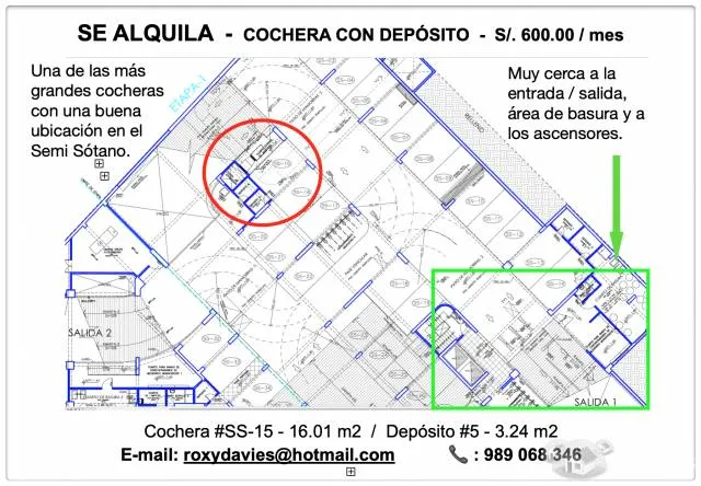 Alquilo Cochera con Depósito - 1