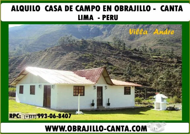 ALQUILO CASA DE CAMPO AMOBLADA EN CANTA - OBRAJILLO, ZONA TURÍSTICA A SOLO 3 HORAS DE LIMA - PERU - 1