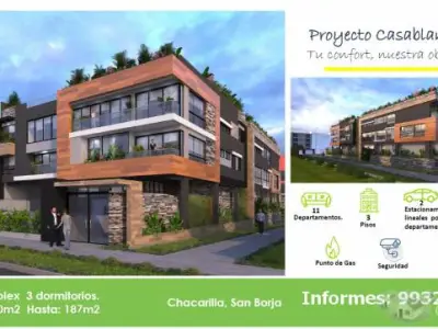 Departamento vista calle Chacarilla San Borja limite Surco