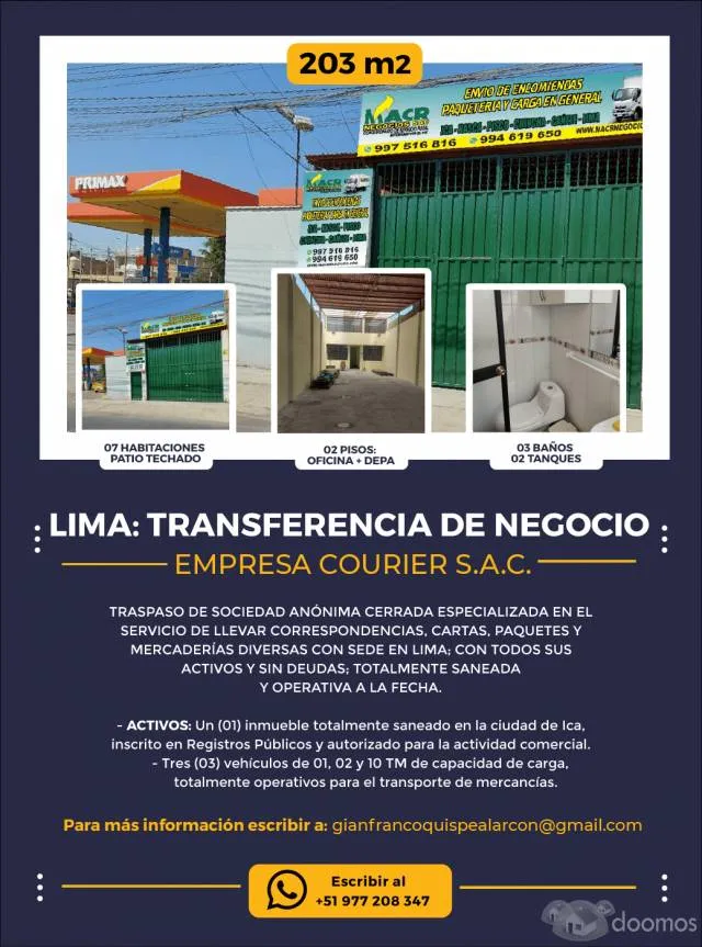 Traspaso de Empresa Courier con 14 años de antigüedad y permiso del MTC - 4