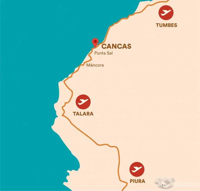 TERRENO DE PLAYA FRENTE AL MAR, CANCAS, distrito Canoas de Punta Sal a 12 minutos de Punta Sal, a 30 de Mancora - 2