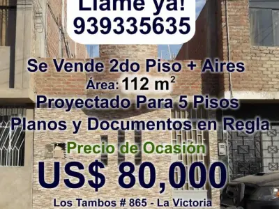 Venta de Ocasión de Casa más Aires Proyectada para 5 pisos