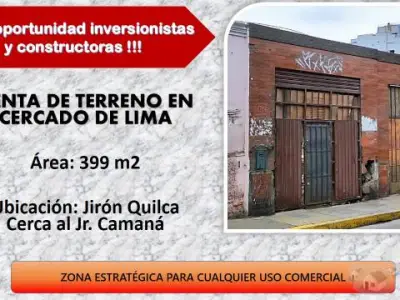 Excelente oportunidad de inversión - Terreno en venta en el Centro de Lima!