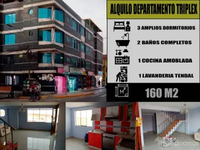 ALQUILO DEPARTAMENTO TRIPLEX, LOS OLIVOS