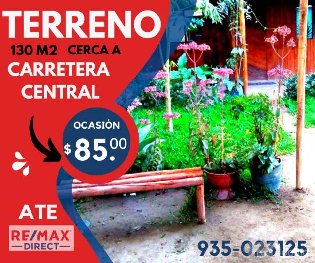 EXCELENTE TERRENO 130 M2 CON PARAMETROS PARA 4 PISOS CERCA A LA CARRETERA CENTRAL EN ATE ¡ — foto 2