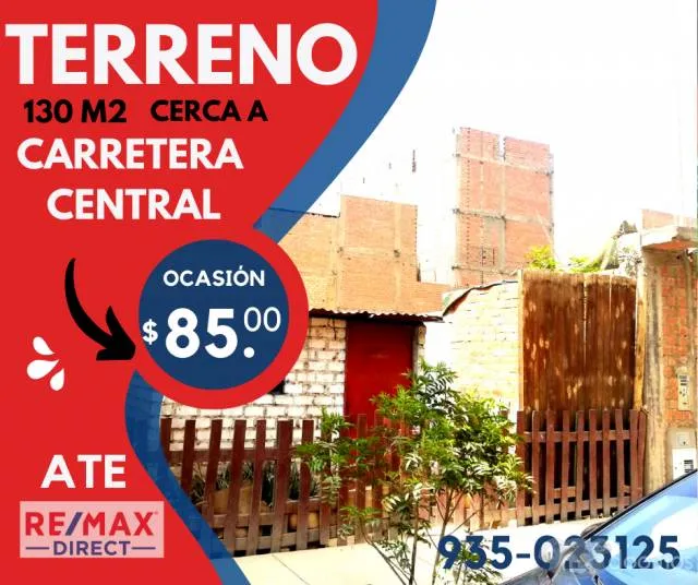 EXCELENTE TERRENO 130 M2 CON PARAMETROS PARA 4 PISOS CERCA A LA CARRETERA CENTRAL EN ATE ¡ — foto 3