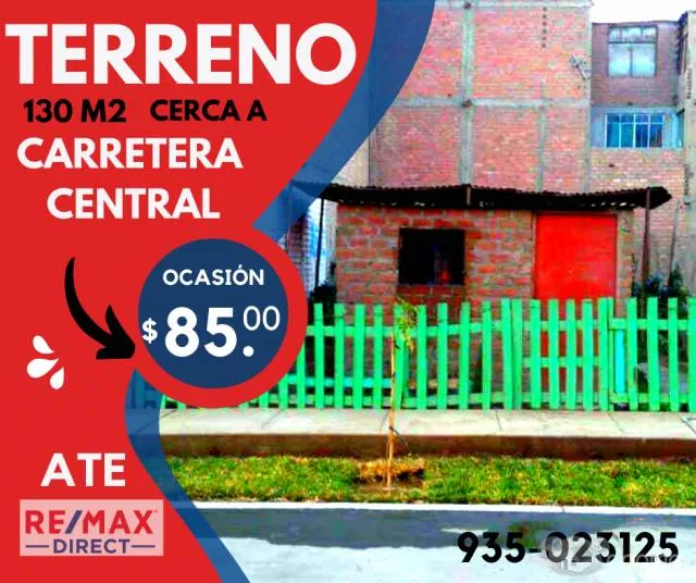 EXCELENTE TERRENO 130 M2 CON PARAMETROS PARA 4 PISOS CERCA A LA CARRETERA CENTRAL EN ATE ¡ — foto 4
