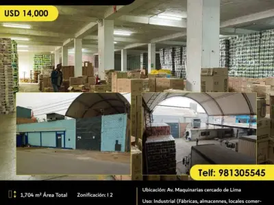 ALQUILO LOCAL COMERCIAL INDUSTRIAL EN AV. MAQUINARIAS
