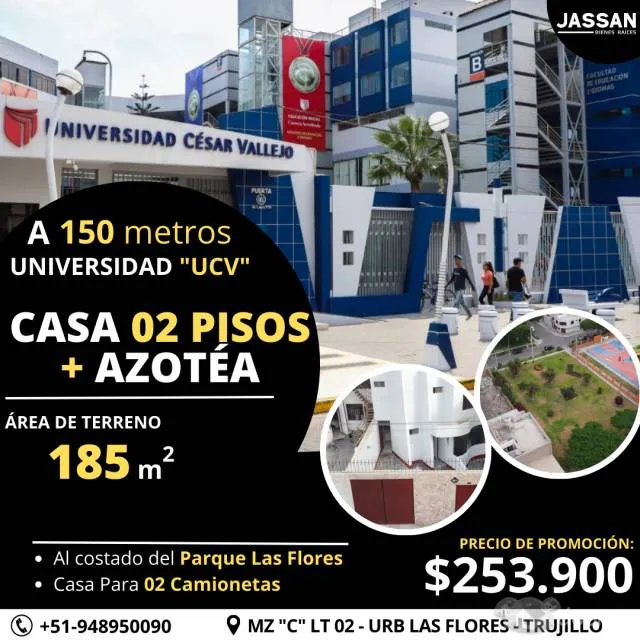 A 150 m de "Ucv", Vendo Casa 02 Pisos + Azotéa + Cochera Para 02 Camionetas — foto 2