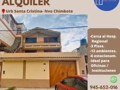 CASA EN ALQUILER NUEVO CHIMBOTE 3 PISOS