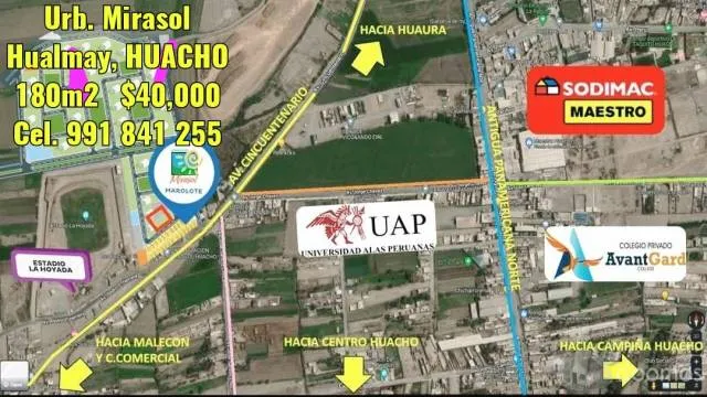 VENDO TERRENO DE 180 m2  HUACHO (12 metros de frontis y 15 metros de fondo) — foto 2