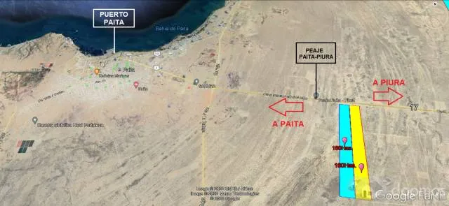 TERRENO DE 320 Has. INDUSTRIALES A PIE DE PISTA EN EL Km. 39 DE LA INTEROCEANICA - A POCOS METROS DEL PEAJE PIURA - PAITA - 1