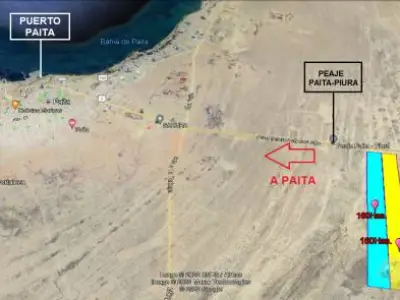 TERRENO DE 320 Has. INDUSTRIALES A PIE DE PISTA EN EL Km. 39 DE LA INTEROCEANICA - A POCOS METROS DEL PEAJE PIURA - PAITA