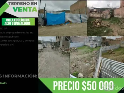 TERRENO EN VENTA EN VILLA ECOLOGICA, ALTO SELVA ALEGRE