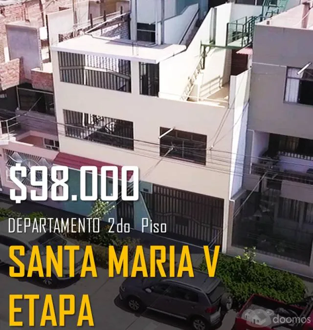 SE VENDE DEPARTAMENTO 2DO PISO - SANTA MARIA V ETAPA - 16