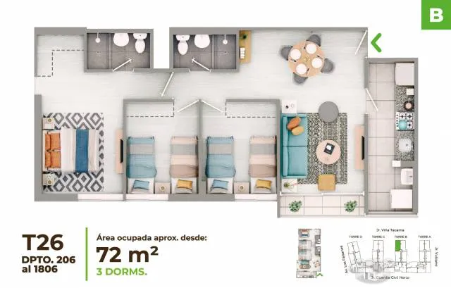 Condominio ESENCIAL (TORRE B) - VENTA Depas 2 y 3 dormitorios desde S/ 367,100 (ENTREGA INMEDIATA) - La Venturosa — foto 13