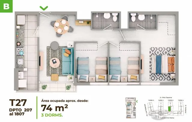 Condominio ESENCIAL (TORRE B) - VENTA Depas 2 y 3 dormitorios desde S/ 367,100 (ENTREGA INMEDIATA) - La Venturosa — foto 14