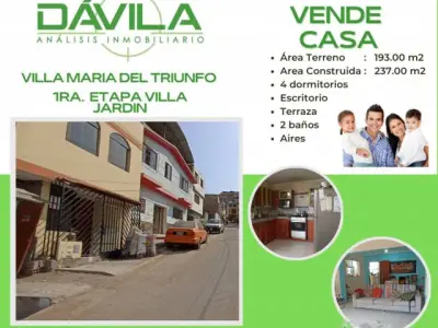 Casa en Venta Villa Maria del Triunfo -1ra Etapa Villa Jardín