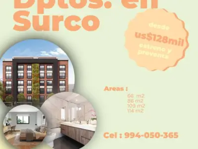 Valle hermoso (Surco-Lima) : dptos. pre estreno de 66m2 y 86m2