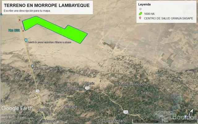 TERRENO EN VENTA DE 1600 HECTAREAS EN MORROPE - 3