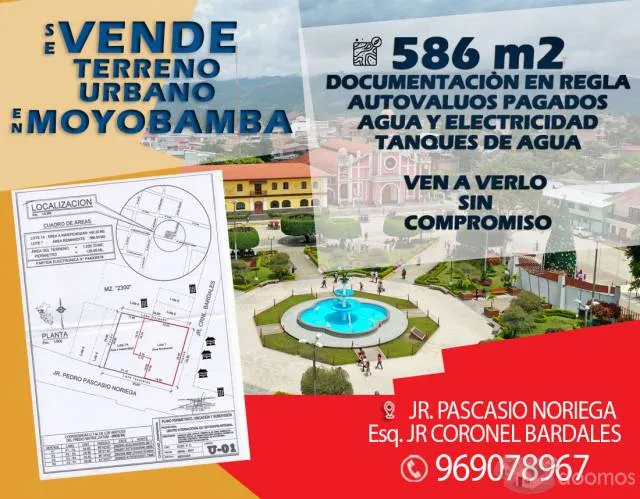 SE VENDE TERRENO URBANO - MOYOBAMBA - 1
