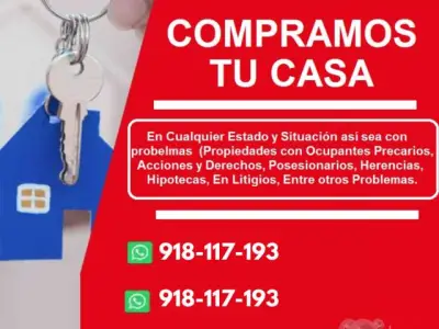 COMPRO PROPIEDADES CASAS TERRENOS,DEPARTAMENTOS CON PROBLEMAS HIPOTECAS EMBARGOS PRECARIOS