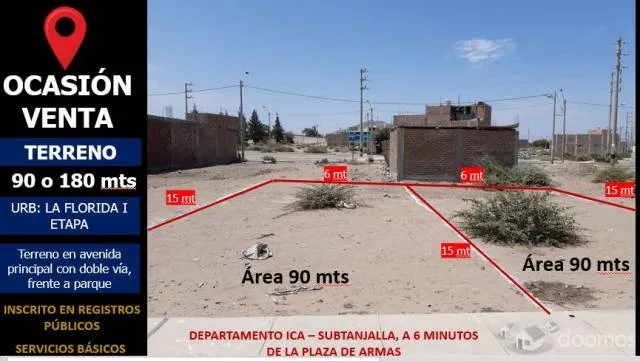 TERRENO DE 90 M2 O 180 M2 LAS DUNAS DE LA FLORIDA - ICA - 3