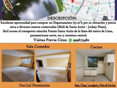Venta de Departamento 1er piso – 55m2; excelente ubicación y precio.