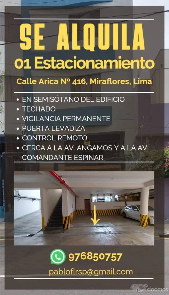 Se alquila 01 Estacionamiento - 1