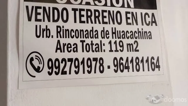 Se vende terreno en Ica - Huacachina - 2