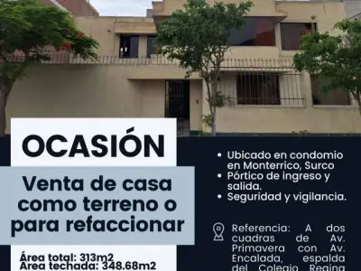 SE VENDE CASA COMO TERRENO,CUENTA CON TODOS LO SERVICIOS BASICOS Y DOCUMENTOS EN REGLA