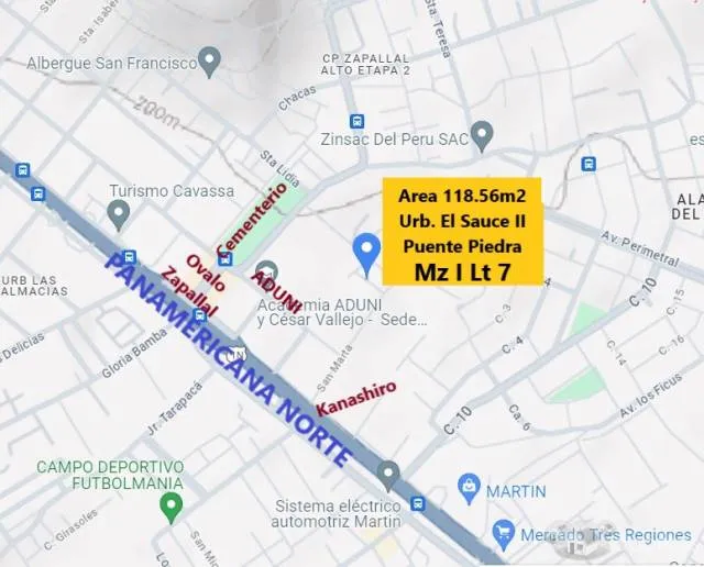 Vendo Terreno cerca a la Panamericana Norte antes del Ovalo Zapallal 118.56m2 — foto 2
