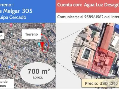 Vendo Terreno en el centro de Arequipa