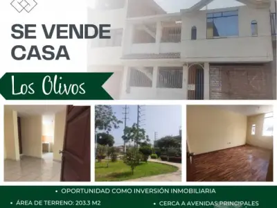 SE VENDE CASA FRENTE A PARQUE EN LOS OLIVOS.
