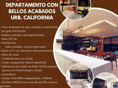 Vendo departamento bellos acabados Urb California
