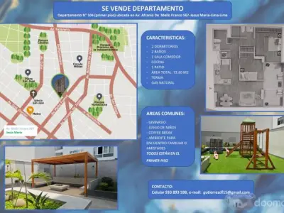 VENTA DE DEPARTAMENTO EN PRIMER PISO - JESUS MARÍA
