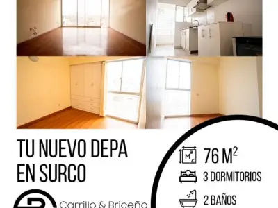 Se Vende Departamento en la zona turística y tradicional de Surco Pueblo .