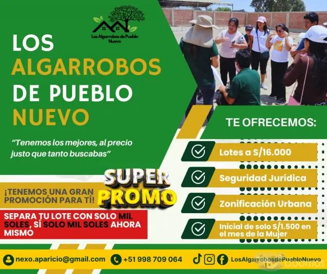 LOS ALGARROBOS DE PUEBLO NUEVO VENTA DE LOTES 120 m2 - 1