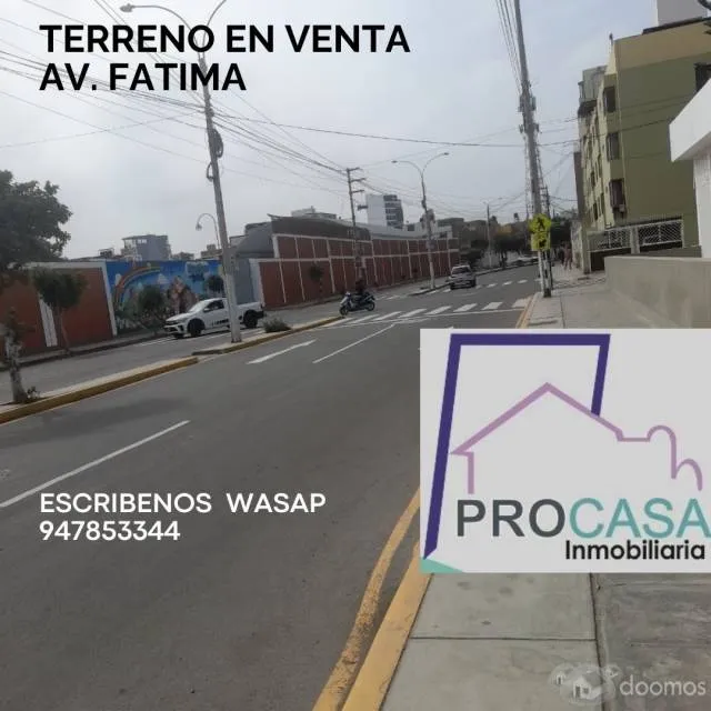 ¡TERRENO EN VENTA! ¡¡¡ Av. Fátima – Zona Residencial - 1