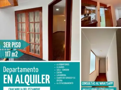 ???? SE ALQUILA HERMOSO DEPARTAMENTO CON 03 HABITACIONES - TODOS CON CLÓSET Y PISO DE PARQUET