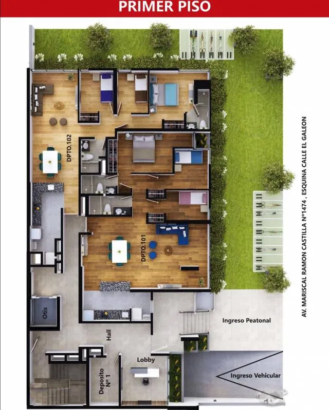 Venta de departamentos de estreno con acabados premium. Paseo la Castellana. Puertas de madera, pisos de bambu, granito y porcelanato. — foto 2