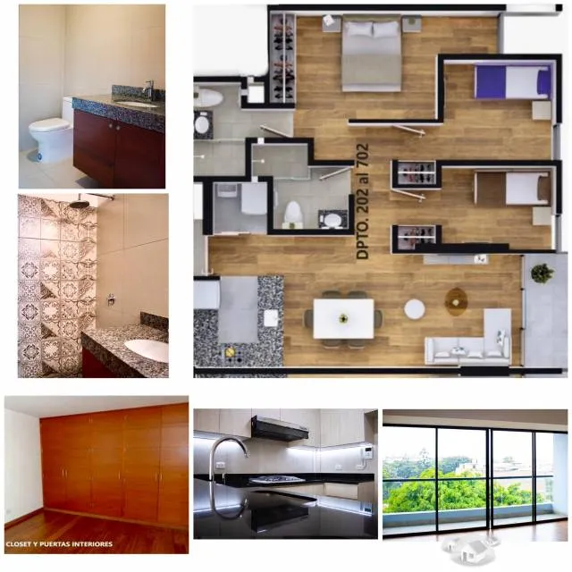 Venta de departamentos de estreno con acabados premium. Paseo la Castellana. Puertas de madera, pisos de bambu, granito y porcelanato. — foto 3