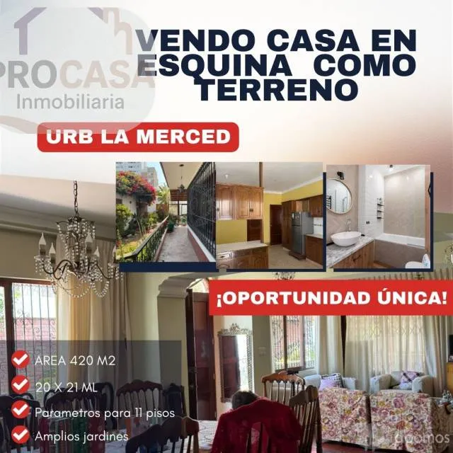 VENDO CASA COMO TERRENO – URB. LA MERCED III ETAPA - 7
